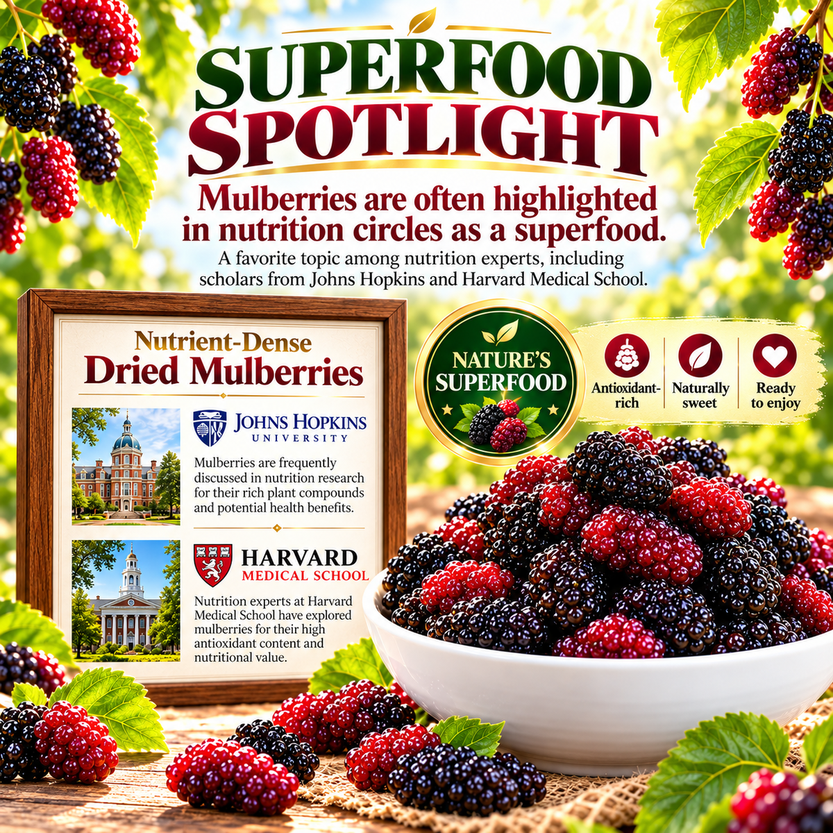 🌞 Premium Sun-Dried Black Mulberries – Large, Plump & Naturally Sweet 🍇-Yana