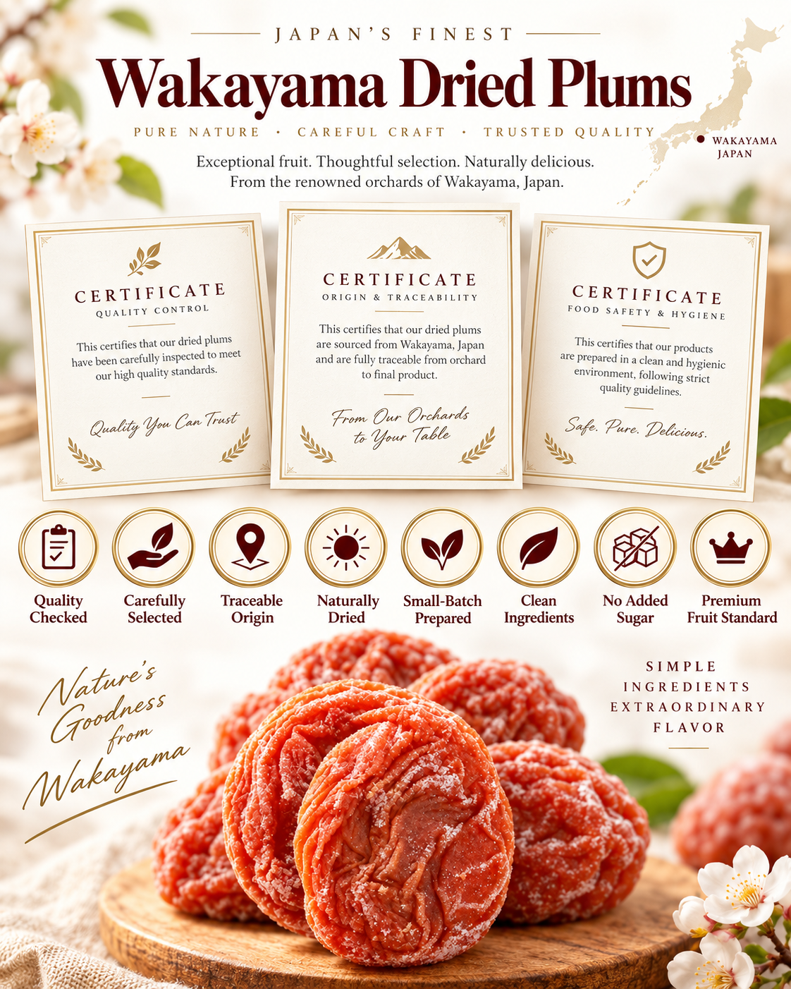 🍑 Premium Japanese Dried Plums from Wakayama, Japan 🇯🇵 | Soft, Chewy & Naturally Sweet-YANA