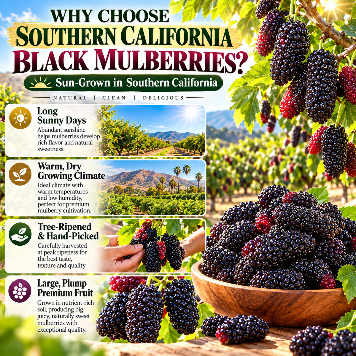 🌞 Premium Sun-Dried Black Mulberries – Large, Plump & Naturally Sweet 🍇-Yana