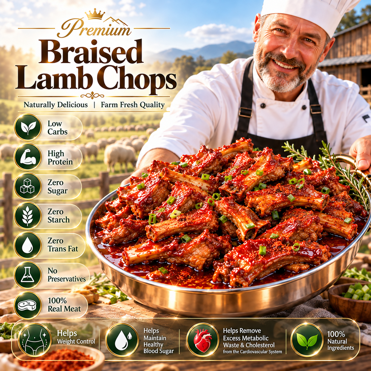 🐑 High Protein Lamb Chops | No Sugar, No Oil, Guilt-Free Snacking 💪-Joy