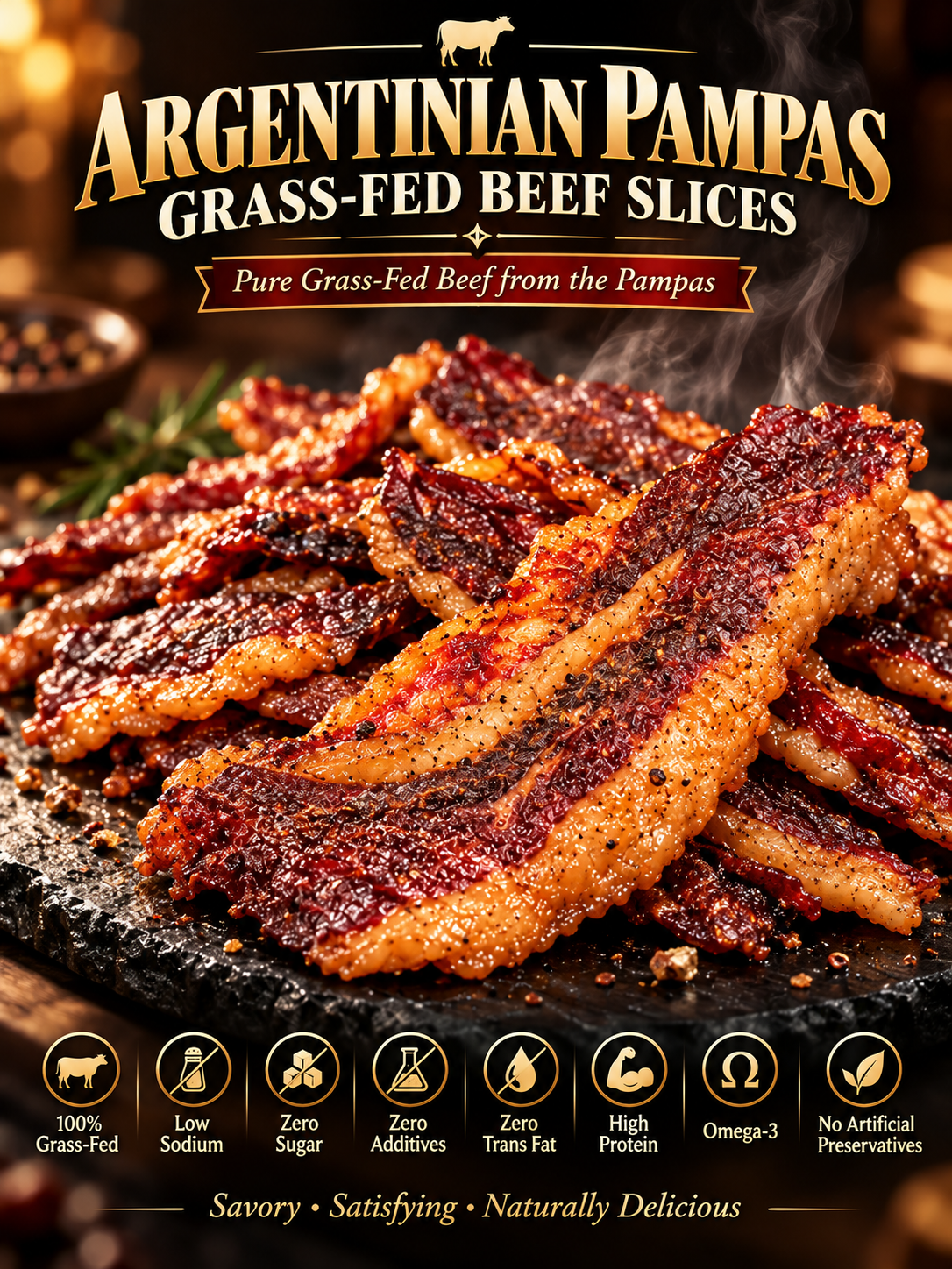 Grass-Fed Beef Brisket | Premium Thick-Cut Beef Snacks, Rich & Savory Flavor-YANA