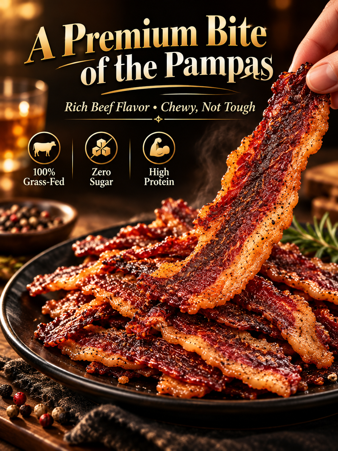 Grass-Fed Beef Brisket | Premium Thick-Cut Beef Snacks, Rich & Savory Flavor-YANA
