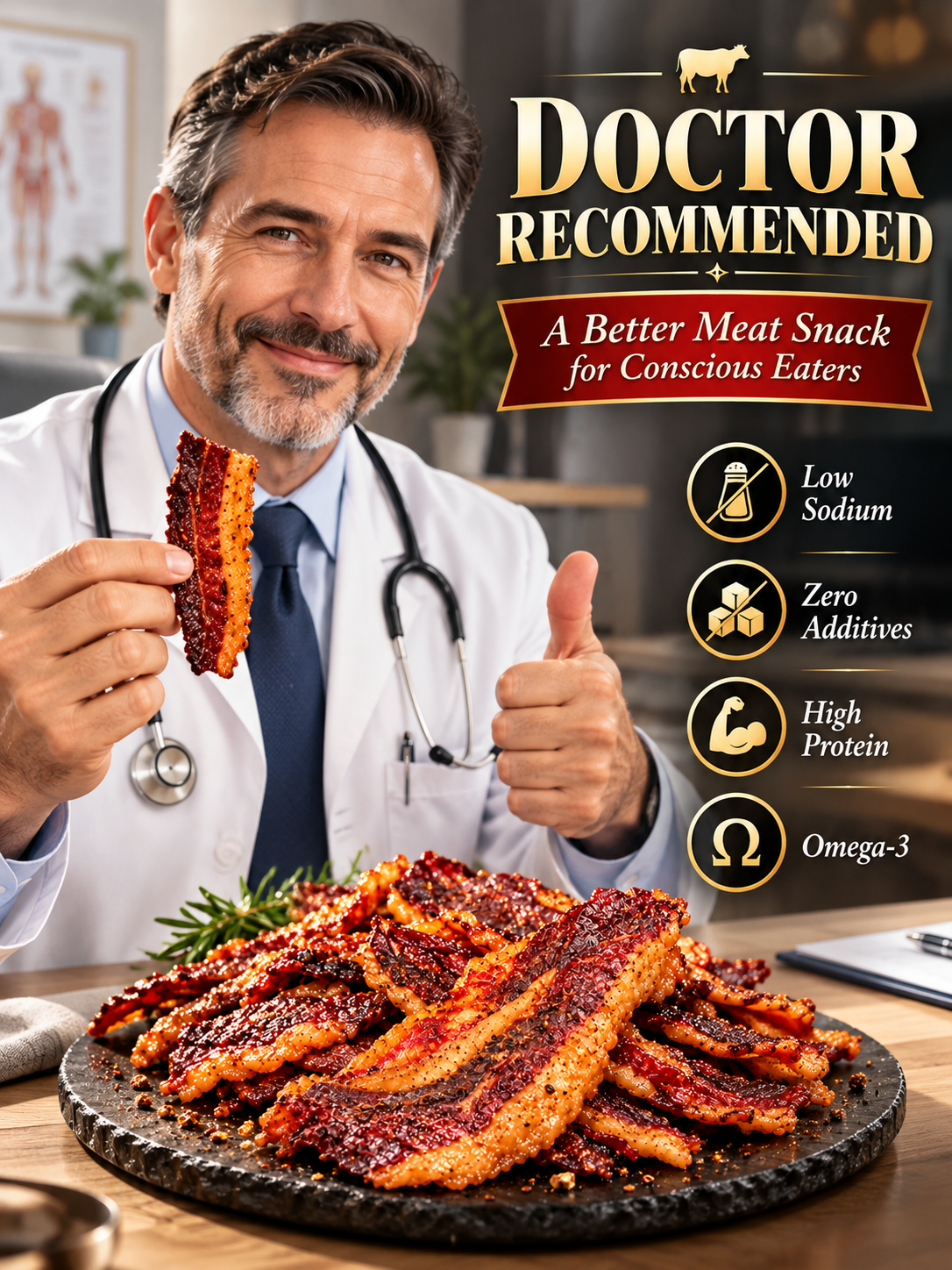 Grass-Fed Beef Brisket | Premium Thick-Cut Beef Snacks, Rich & Savory Flavor-YANA